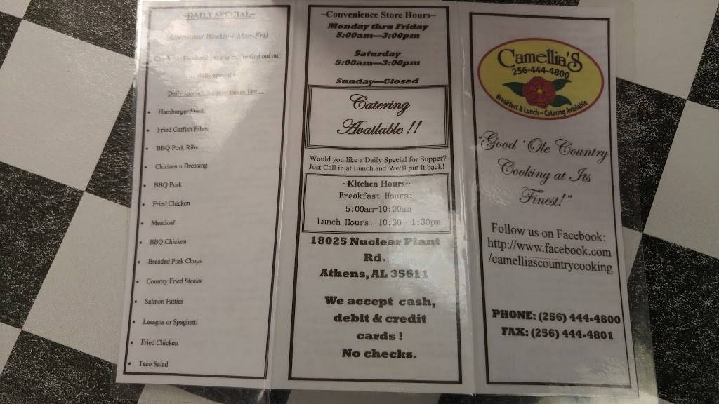 Camellias Country Store And Restaurant | restaurant | 18025 Nuclear Plant Rd, Tanner, AL 35671, USA | 2564444800 OR +1 256-444-4800