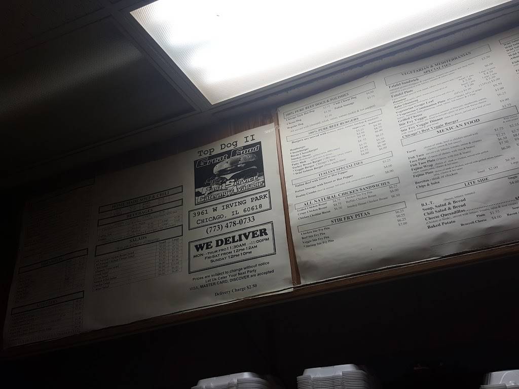 Top Dog II | restaurant | 3961 W Irving Park Rd, Chicago, IL 60618, USA | 7734780733 OR +1 773-478-0733