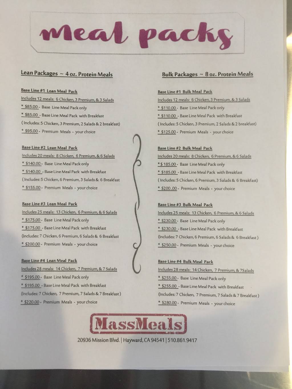 Mass Meals | restaurant | 20936 Mission Blvd, Hayward, CA 94541, USA | 5103988997 OR +1 510-398-8997