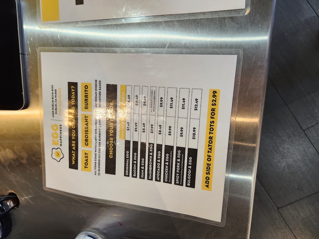 Egg Happiness | restaurant | 4288 Dublin Blvd #113, Dublin, CA 94568, USA | 9252308033 OR +1 925-230-8033