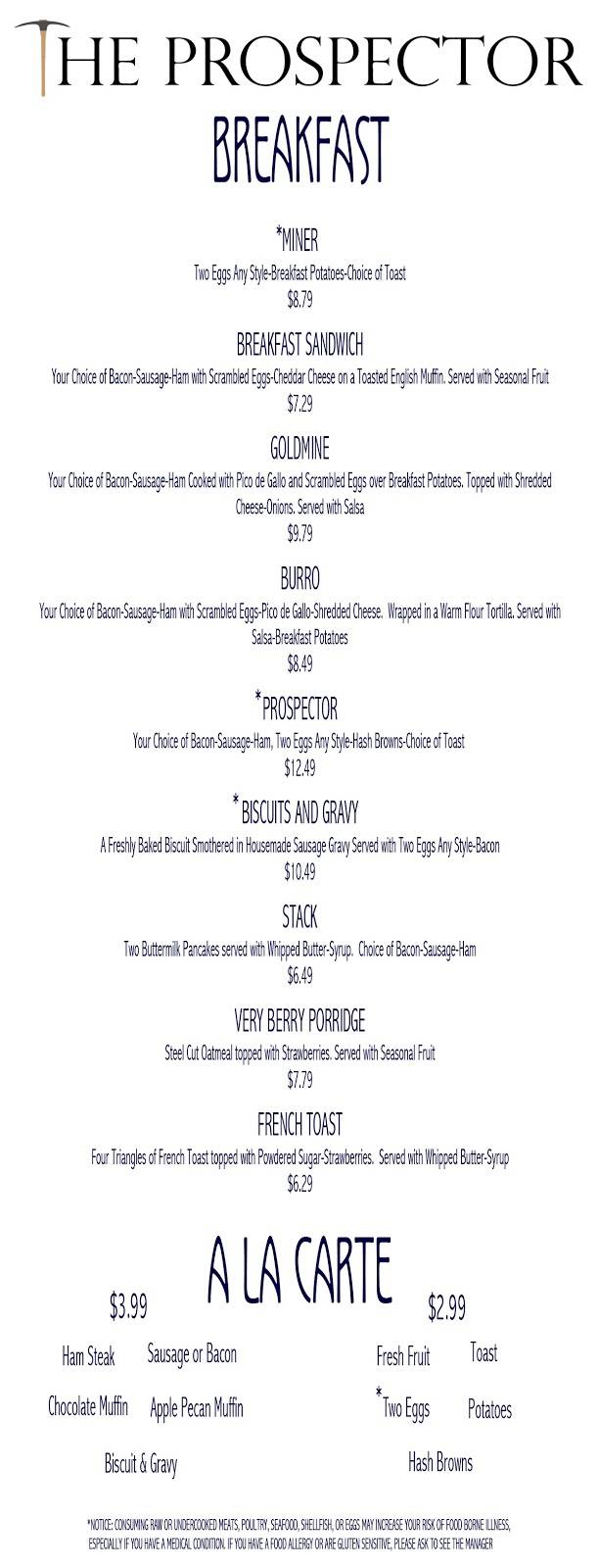 The Prospector | restaurant | 5783 S Mountainbrook Dr, Gold Canyon, AZ 85118, USA | 4806711013 OR +1 480-671-1013