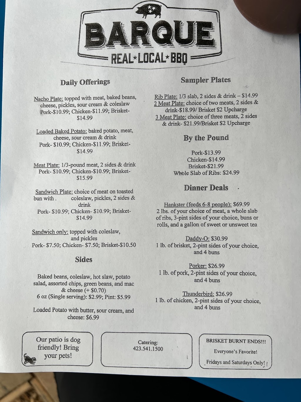 Barque BBQ | restaurant | 2309 E Main St, Chattanooga, TN 37404, USA | 4235411500 OR +1 423-541-1500