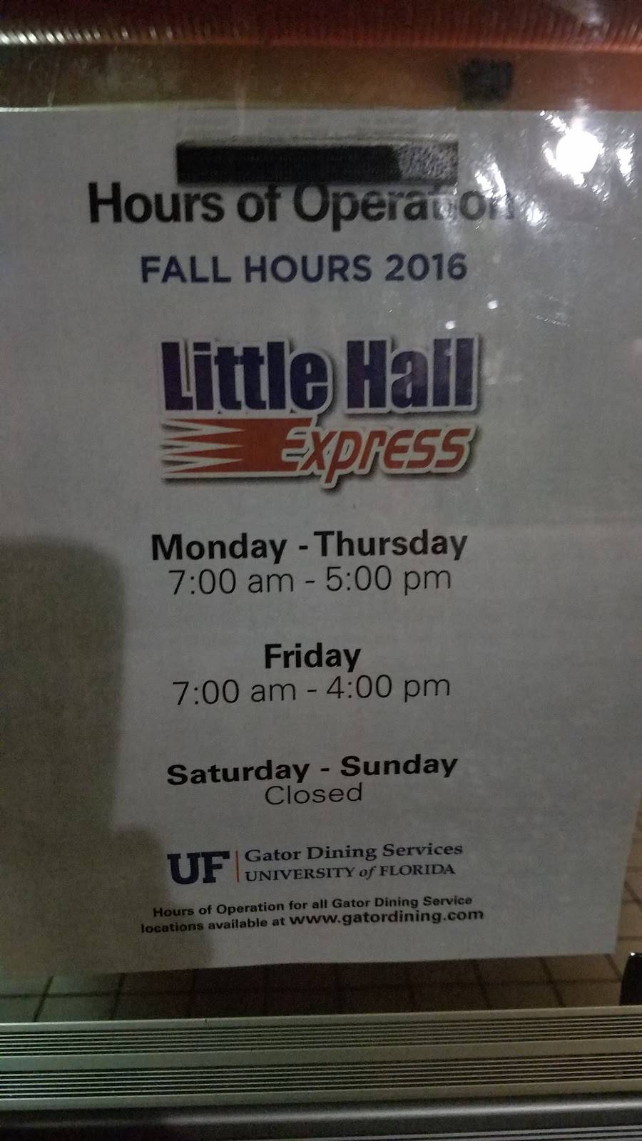 Little Hall Express | restaurant | 1456 Stadium Rd, Gainesville, FL 32611, USA | 3523922491 OR +1 352-392-2491
