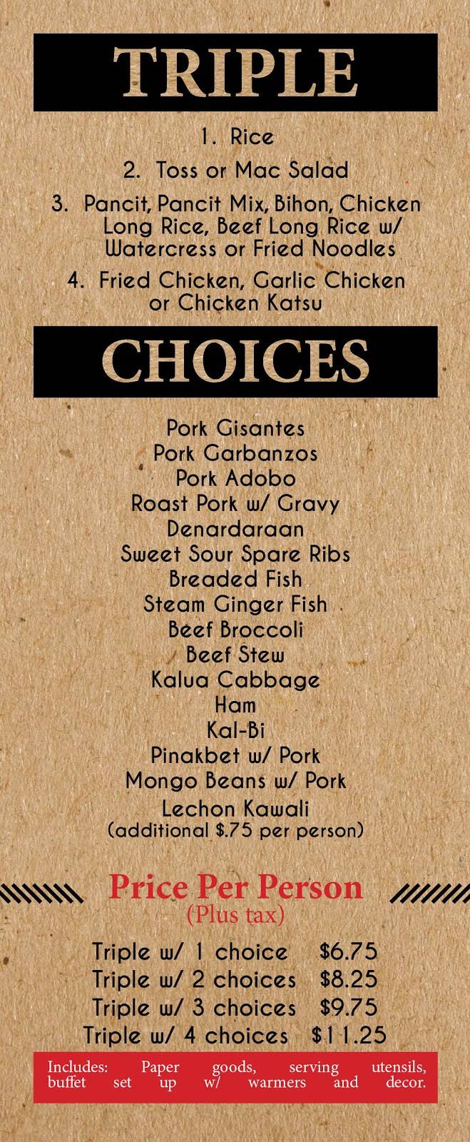 TRIPLE RTS | restaurant | 94-296 Pupuole St Unit B, Waipahu, HI 96797, USA | 8086718088 OR +1 808-671-8088