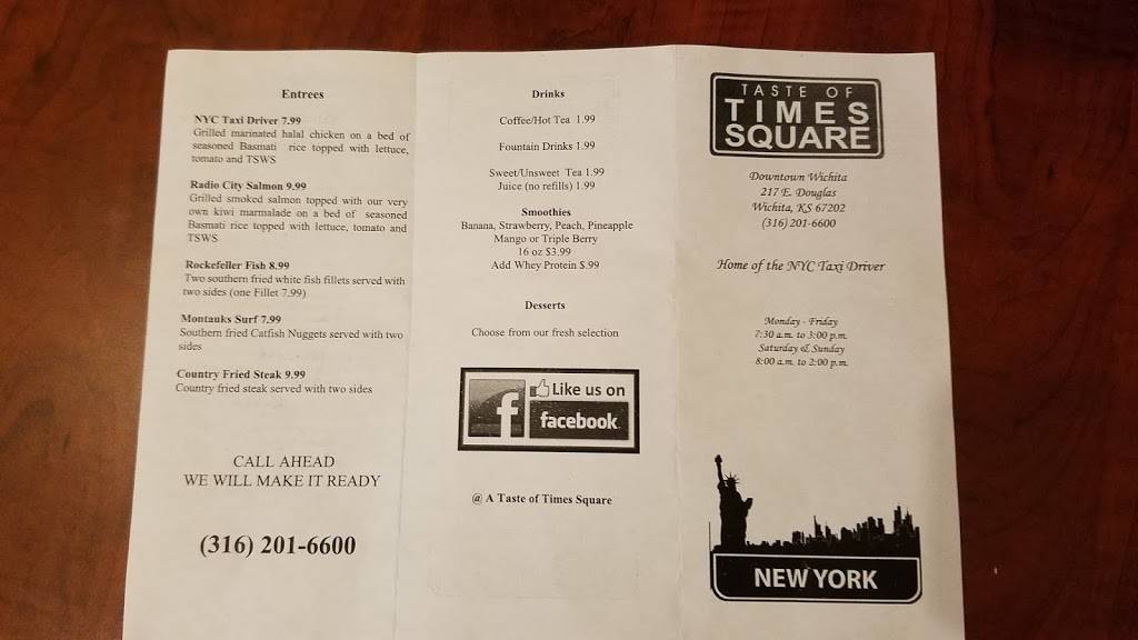 Taste Of Times Square | restaurant | Downtown YMCA, 402 N Market St, Wichita, KS 67202, USA | 3162016600 OR +1 316-201-6600
