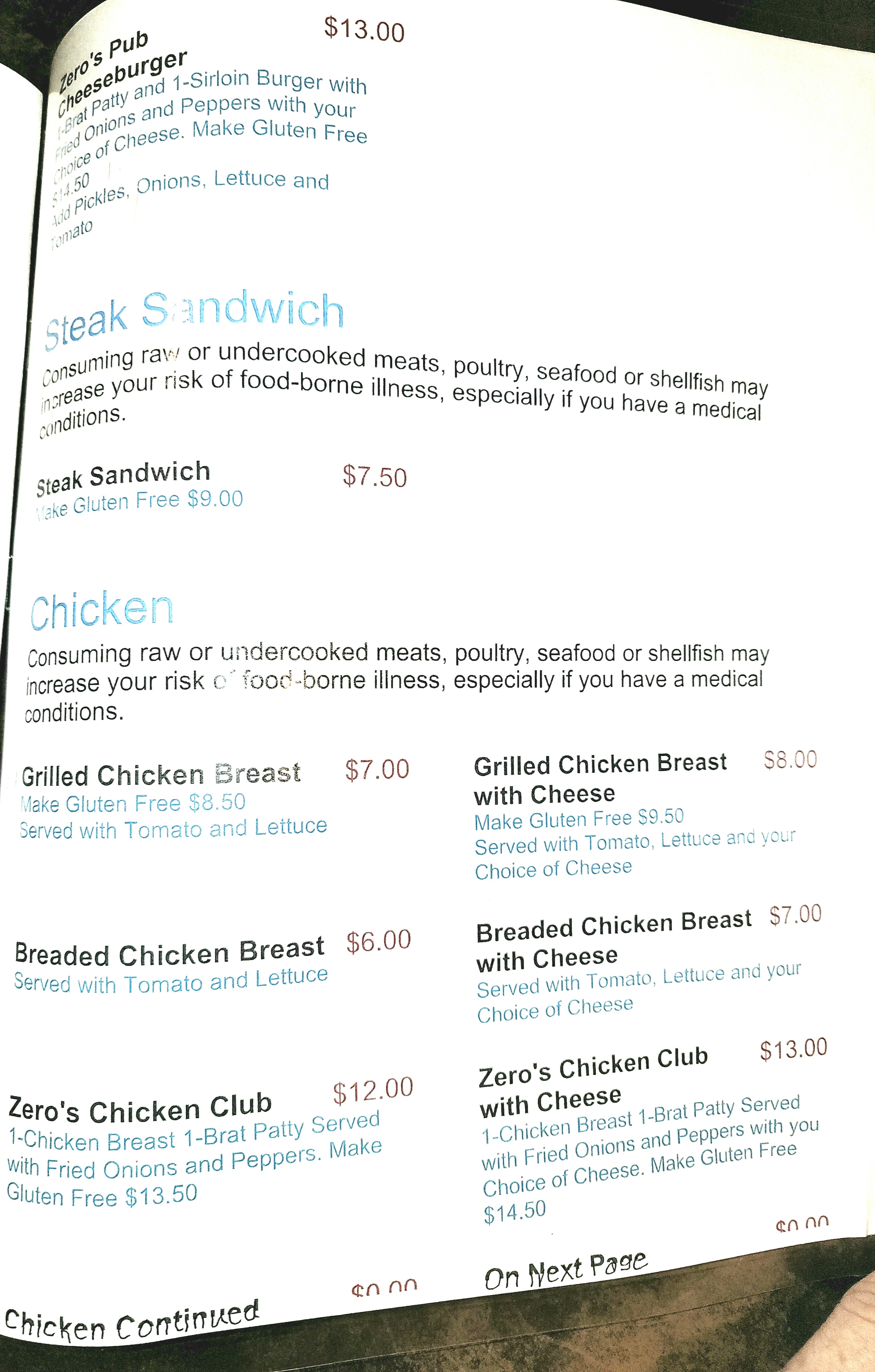 Zeros Pub & Grub | restaurant | E7294 Guth Rd, Weyauwega, WI 54983, USA | 9202138654 OR +1 920-213-8654