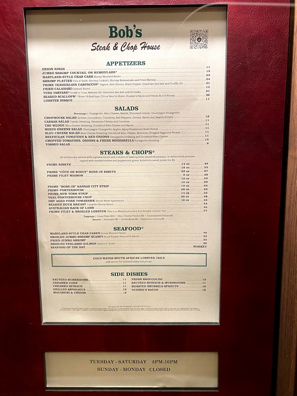 Bob’s Steak & Chop House | restaurant | 100 Oklahoma City Blvd, Oklahoma City, OK 73109, USA | 4054386475 OR +1 405-438-6475