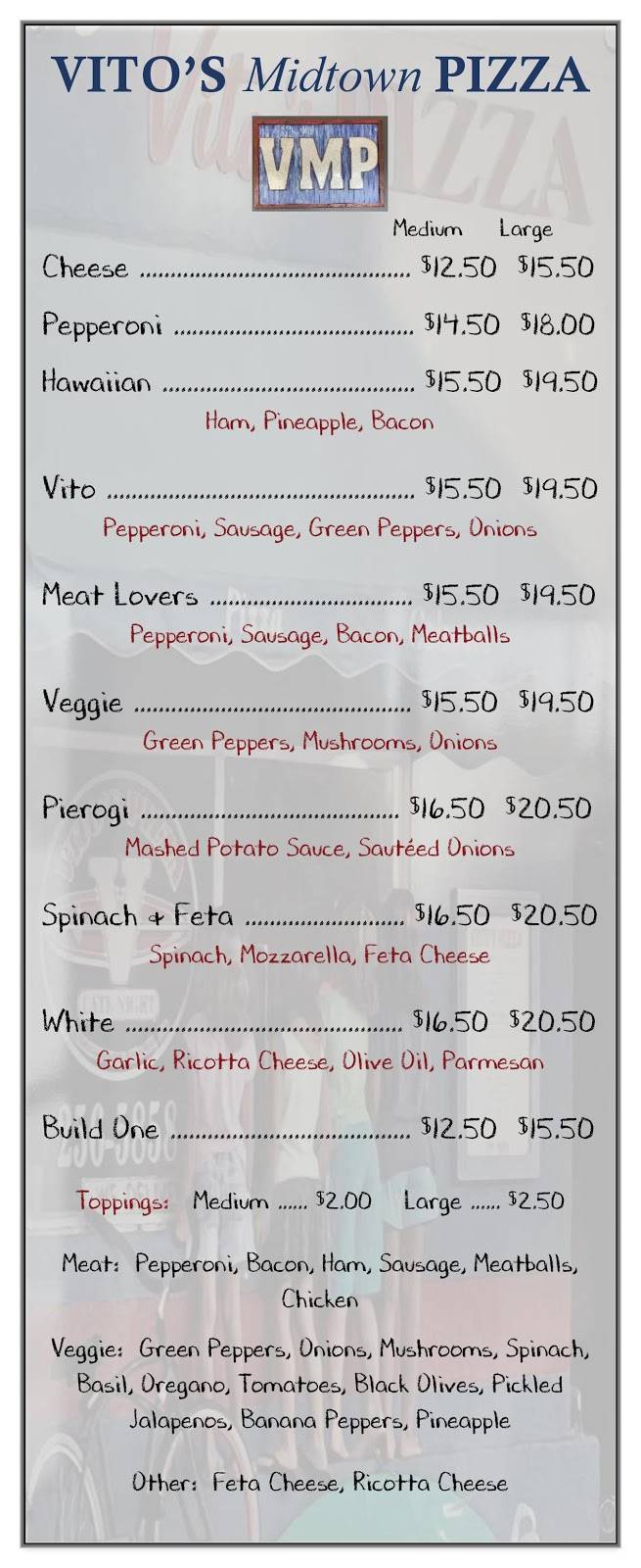 Vitos Midtown Pizza | restaurant | 2305 S College Rd, Wilmington, NC 28412, USA | 9103382050 OR +1 910-338-2050