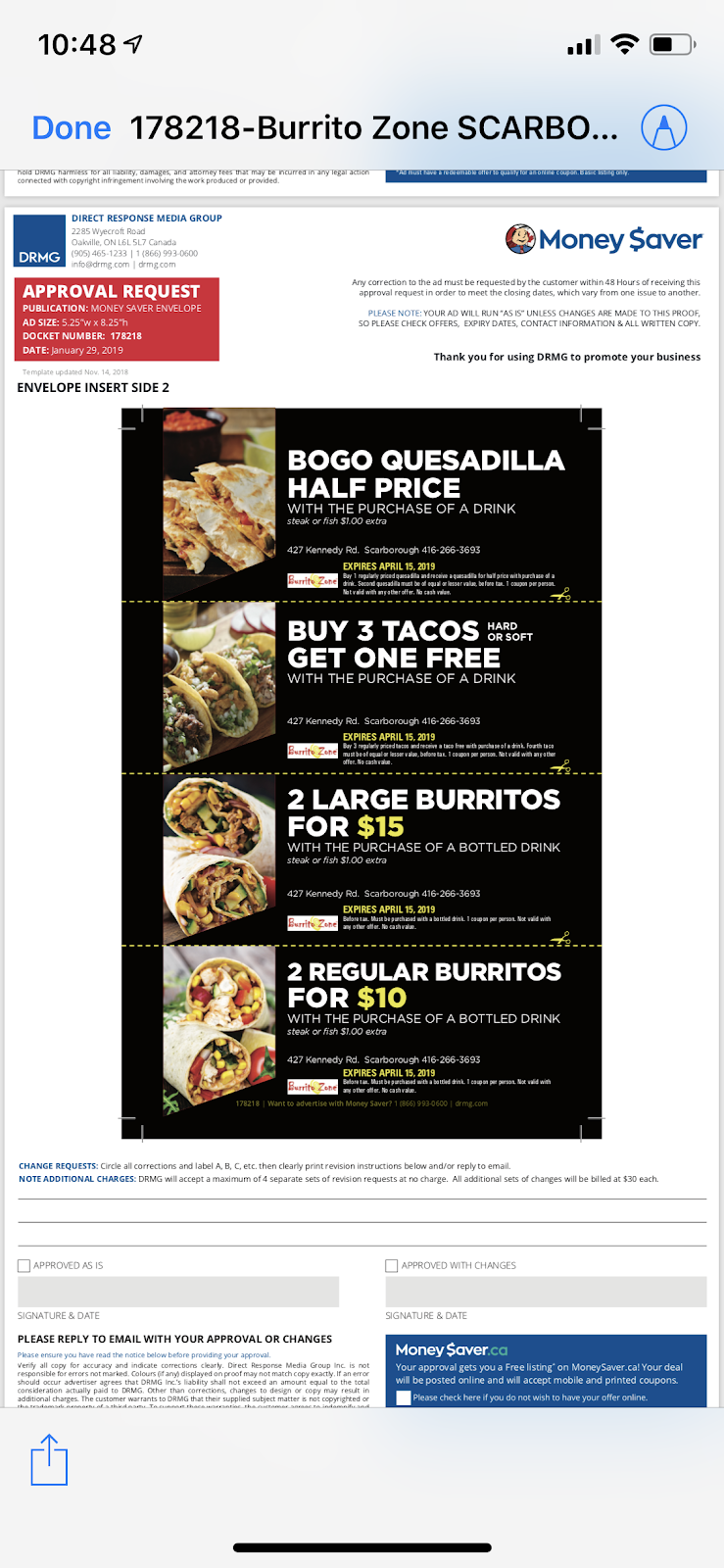 Burrito Zone | restaurant | 427 Kennedy Rd, Scarborough, ON M1K 2A7, Canada | 4162663693 OR +1 416-266-3693