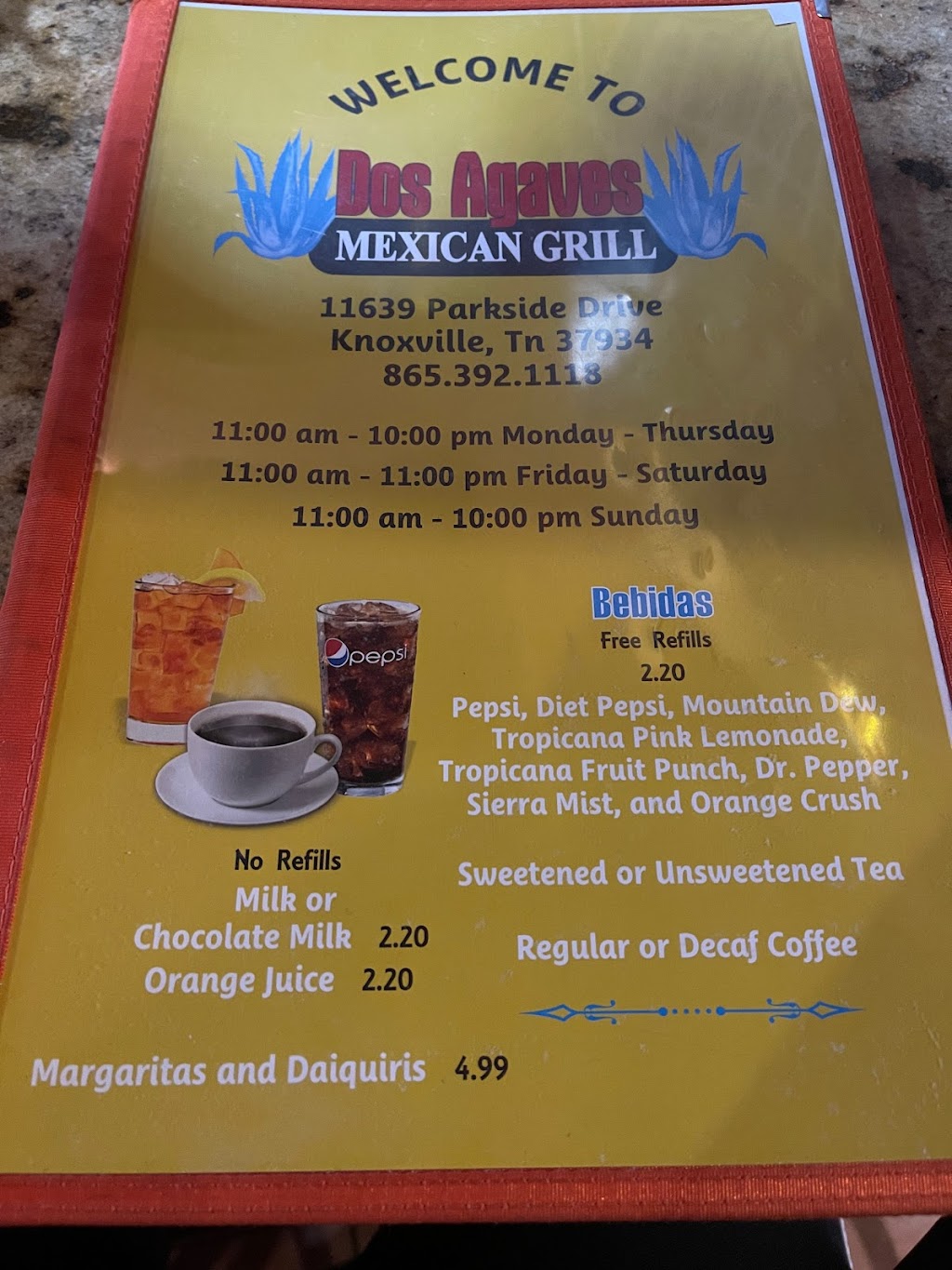 Dos Agaves Mexican Grill | restaurant | 11639 Parkside Dr, Knoxville, TN 37934, USA | 8653921118 OR +1 865-392-1118