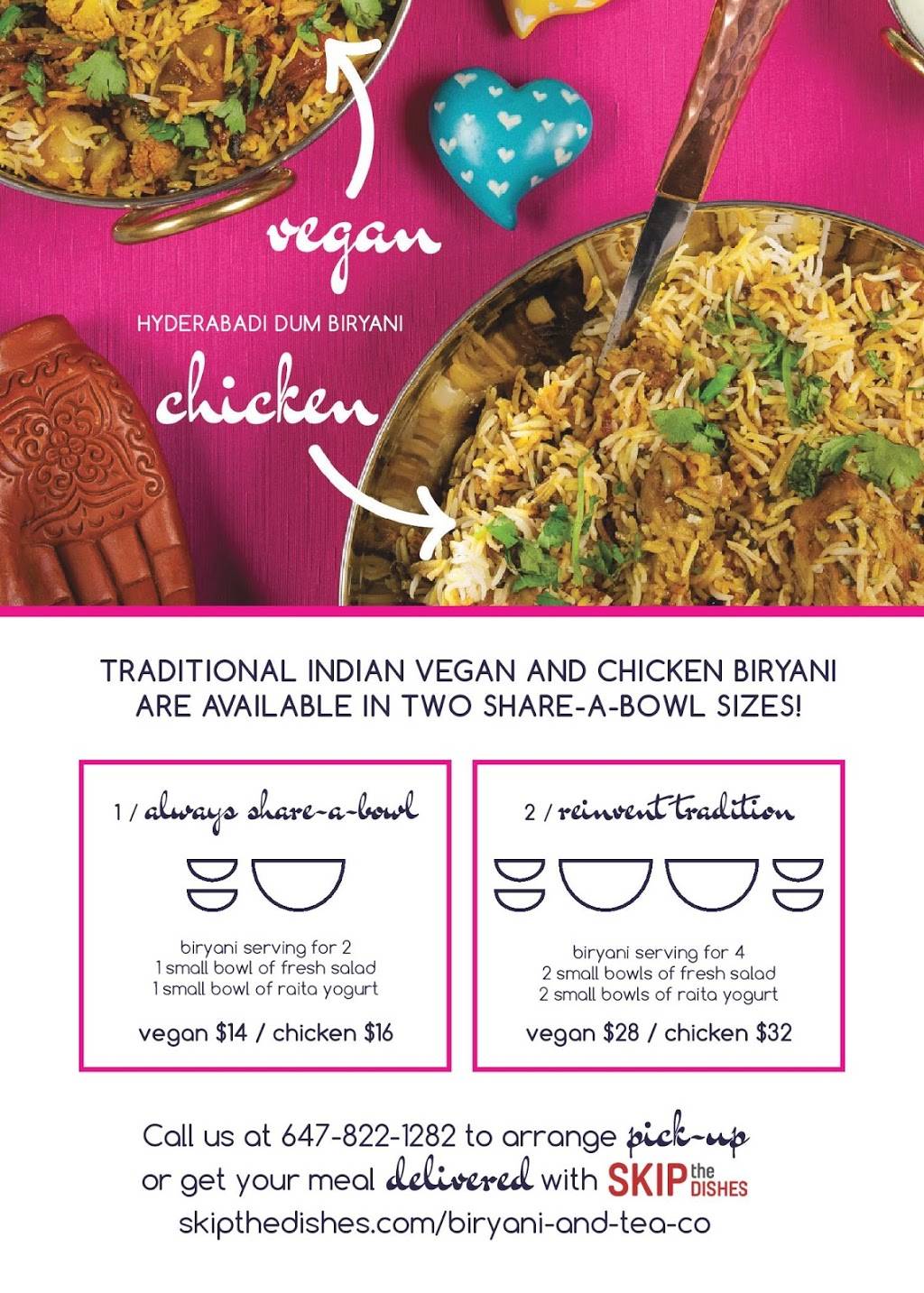 Biryani & Tea Co. | meal takeaway | 775 Pacific Rd #23, Oakville, ON L6L 6M4, Canada | 6478221282 OR +1 647-822-1282
