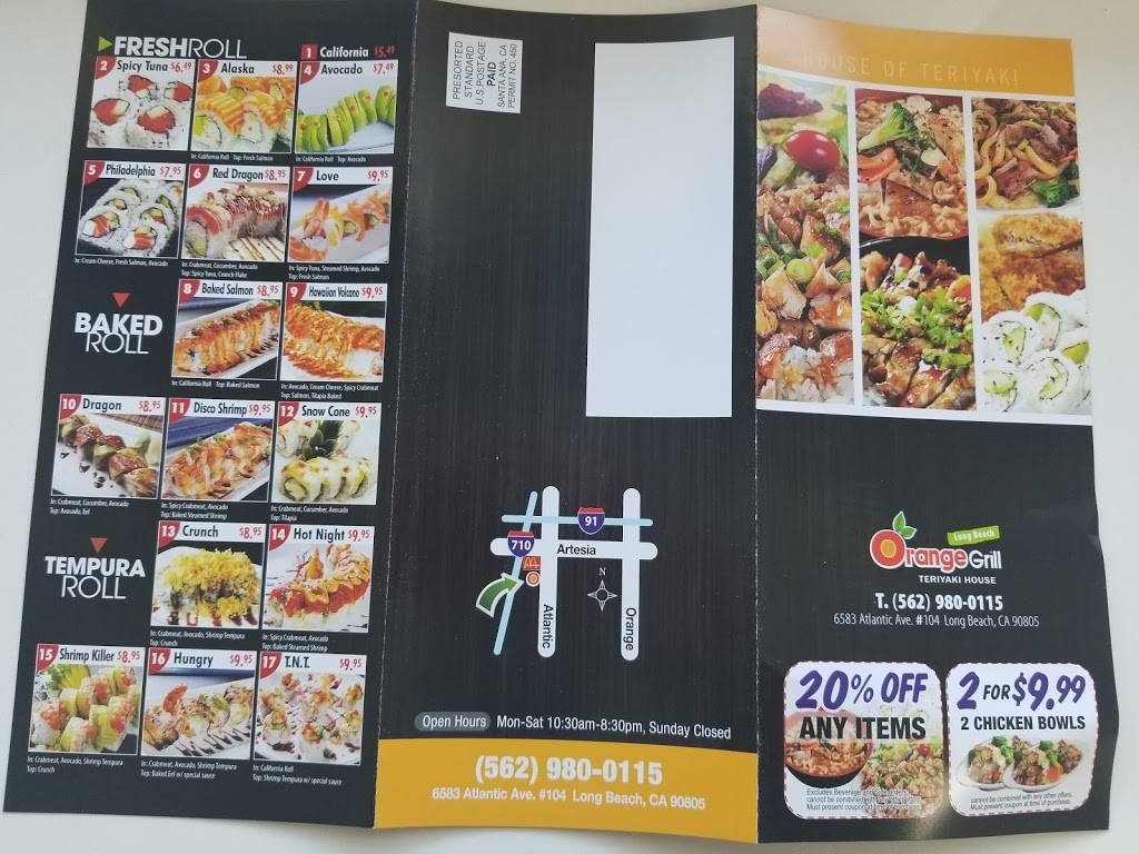 Orange Grill Teriyaki House | restaurant | 6583 Atlantic Ave #104, Long Beach, CA 90805, USA | 5629800115 OR +1 562-980-0115