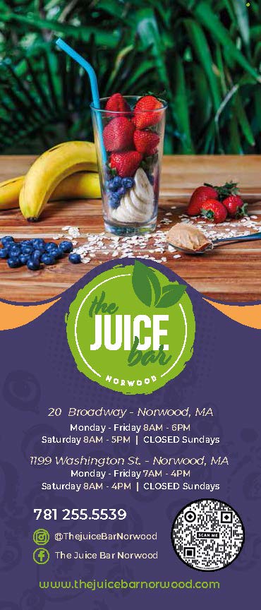The Juice Bar Norwood | restaurant | 20 Broadway, Norwood, MA 02062, USA | 7812555539 OR +1 781-255-5539