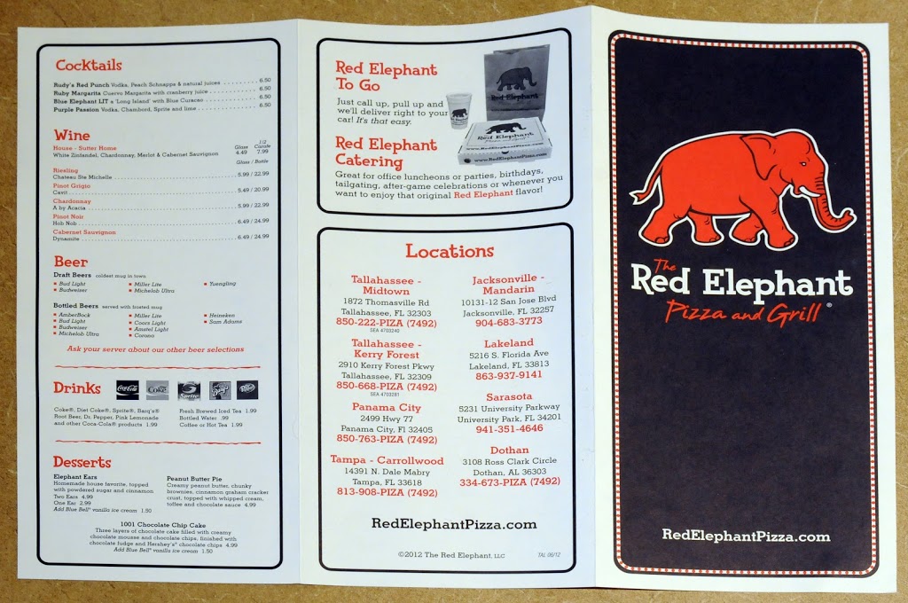 Red Elephant Pizza & Grill | restaurant | 2910 Kerry Forest Pkwy, Tallahassee, FL 32309, USA | 8506687492 OR +1 850-668-7492