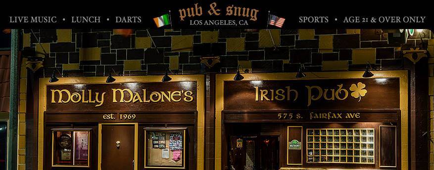 Molly Malones Irish Pub | restaurant | 575 S Fairfax Ave, Los Angeles, CA 90036, USA | 3239351577 OR +1 323-935-1577