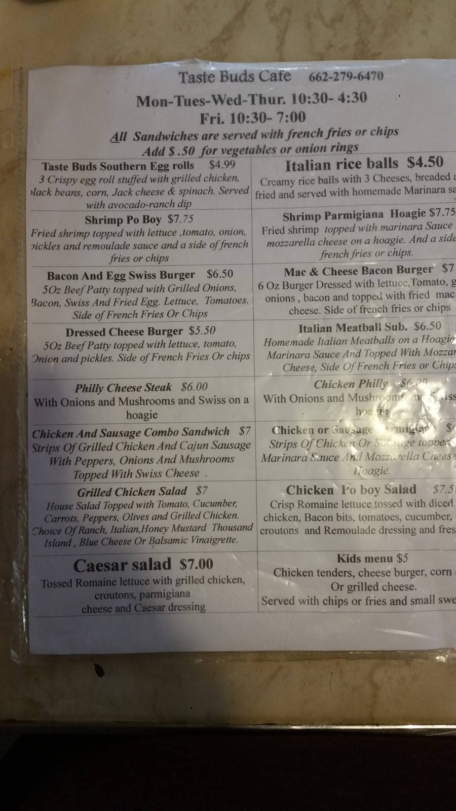 Taste Buds Cafe | restaurant | 1530 Constitution Dr, Iuka, MS 38852, USA | 6622796470 OR +1 662-279-6470