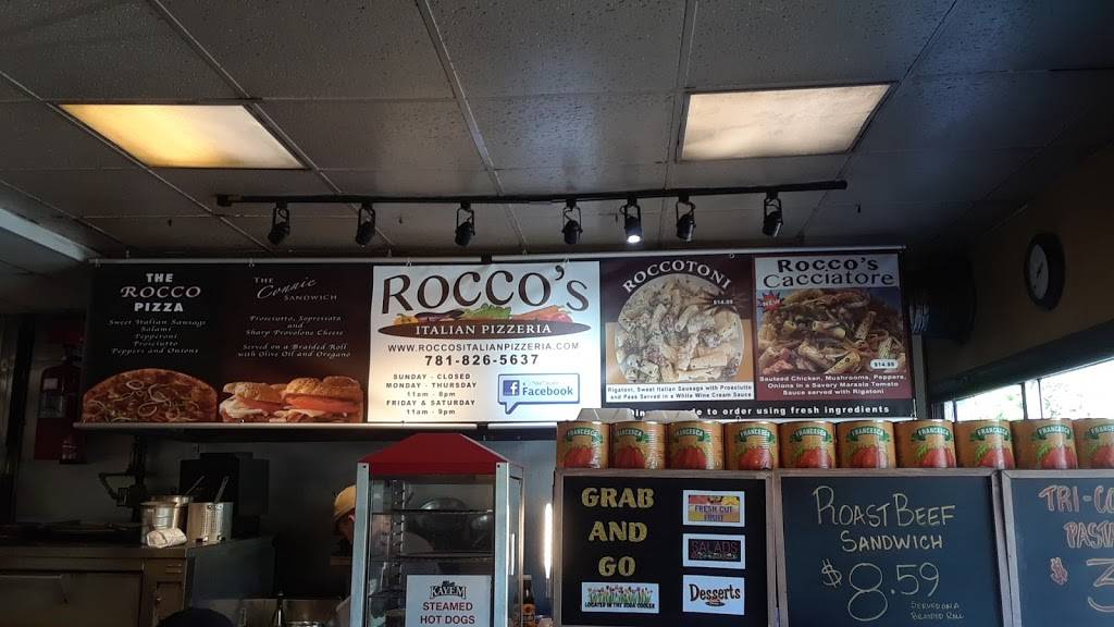 Roccos Italian Pizzeria | meal takeaway | 1143 Broadway, Hanover, MA 02339, USA | 7818265637 OR +1 781-826-5637
