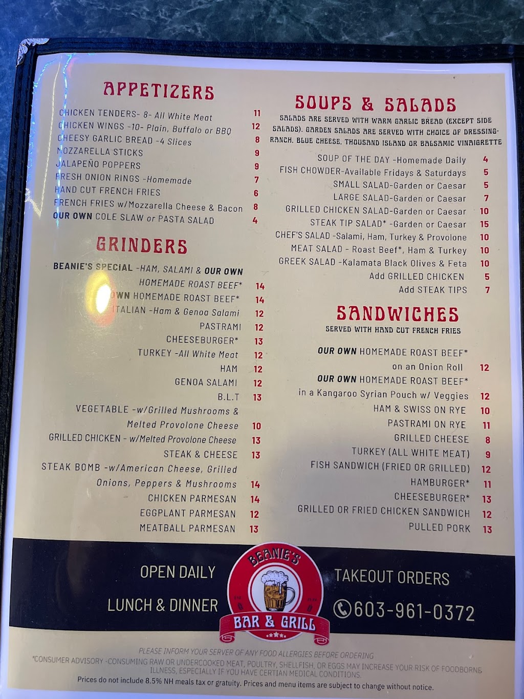 Beanies Bar & Grill | restaurant | 58 NH-129, Loudon, NH 03307, USA | 6039610372 OR +1 603-961-0372