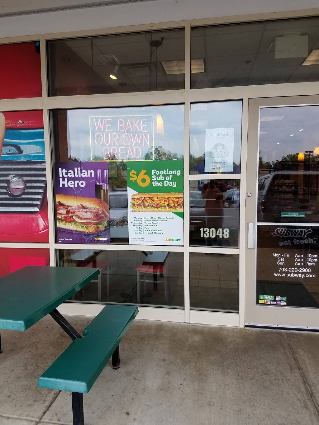 Subway | restaurant | 13048 Fair Lakes Shopping Center, Fairfax, VA 22033, USA | 7032222900 OR +1 703-222-2900