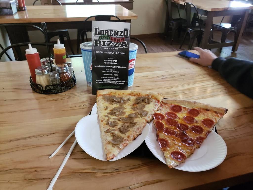 Lorenzo and Sons Pizza | restaurant | 27 N High St, West Chester, PA 19380, USA | 4849998756 OR +1 484-999-8756