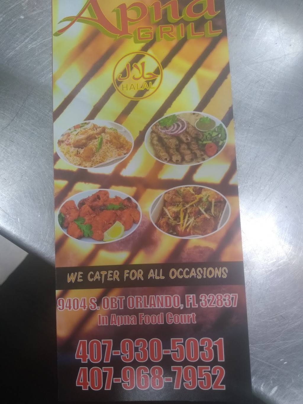 Apna Grill | restaurant | 9404 S Orange Blossom Trail, Orlando, FL 32837, USA | 4079305031 OR +1 407-930-5031
