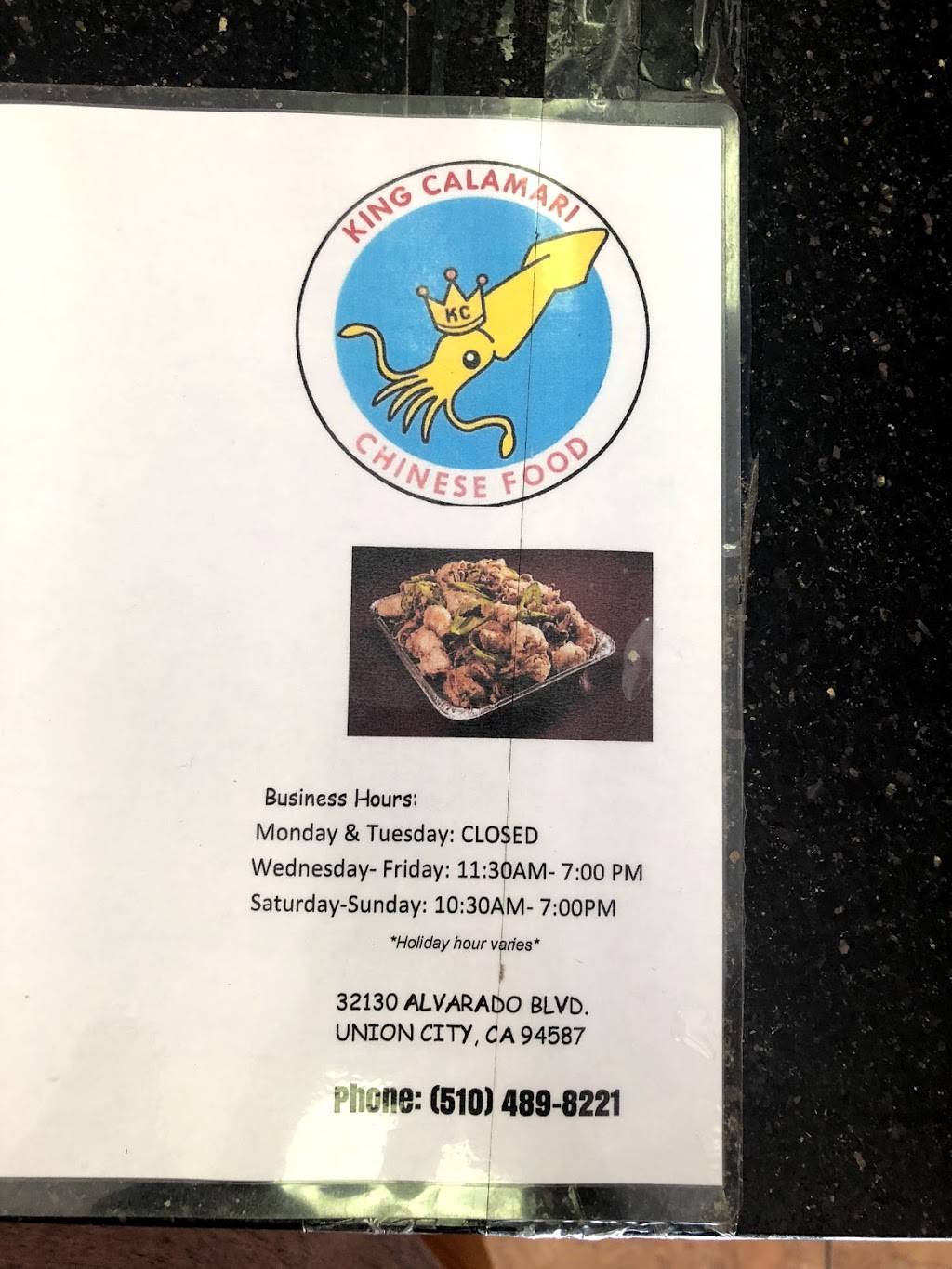 King Calamari | restaurant | 32130 Alvarado Blvd, Union City, CA 94587, USA | 5104898221 OR +1 510-489-8221