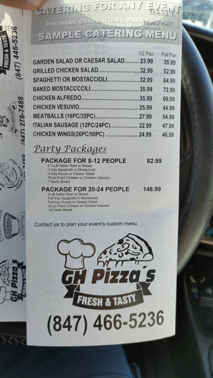 GH Pizzas | restaurant | 2113 Bloomingdale Rd, Glendale Heights, IL 60139, USA | 8474665236 OR +1 847-466-5236