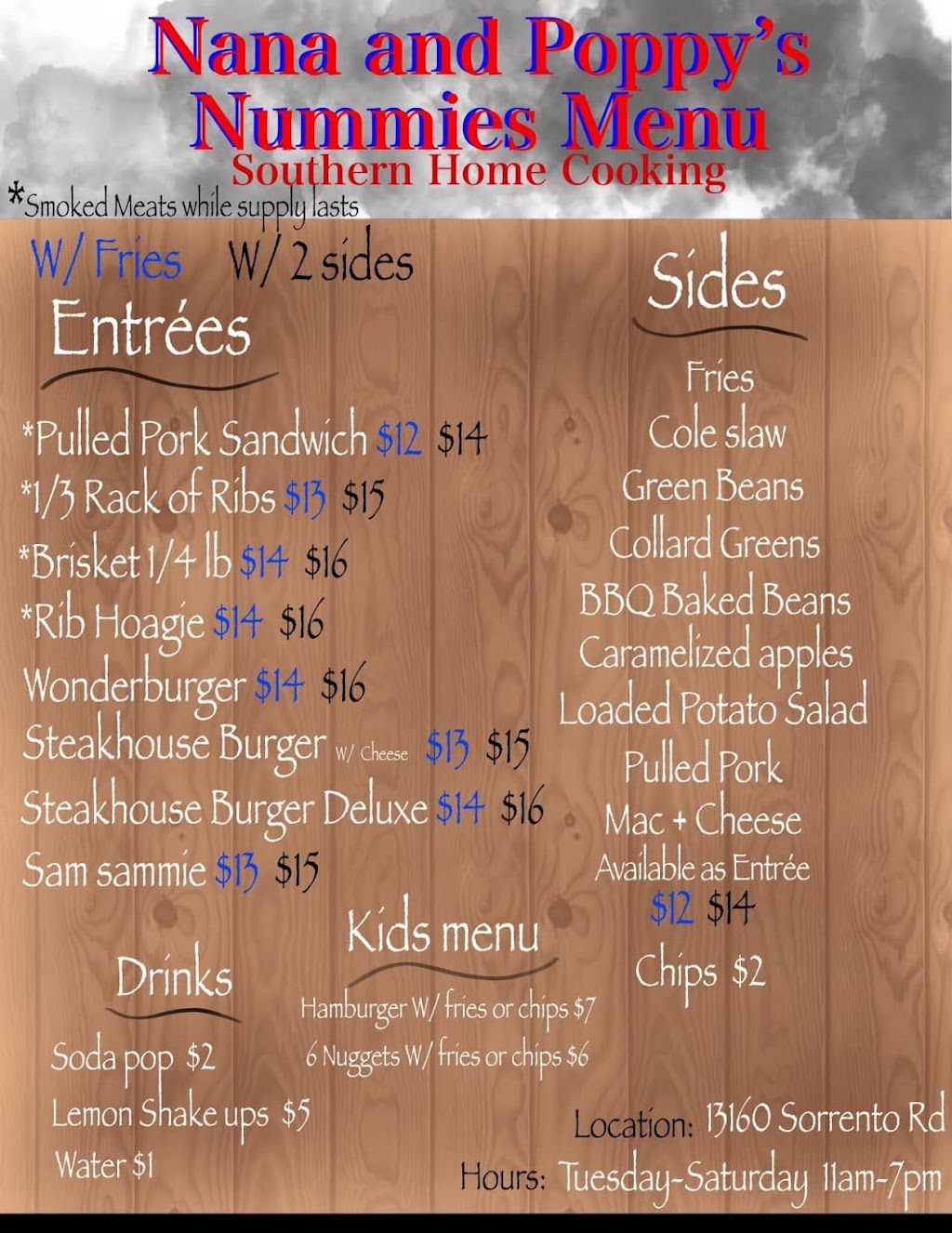 Nana and Poppy’s Nummies | restaurant | 13160 Sorrento Rd, Pensacola, FL 32507, USA | 2197126488 OR +1 219-712-6488