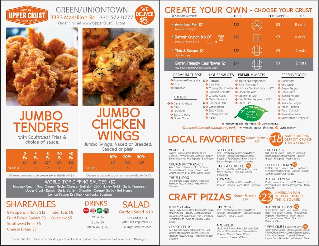 UpperCrust Green | meal takeaway | 3333 Massillon Rd, Akron, OH 44312, USA | 3305720777 OR +1 330-572-0777