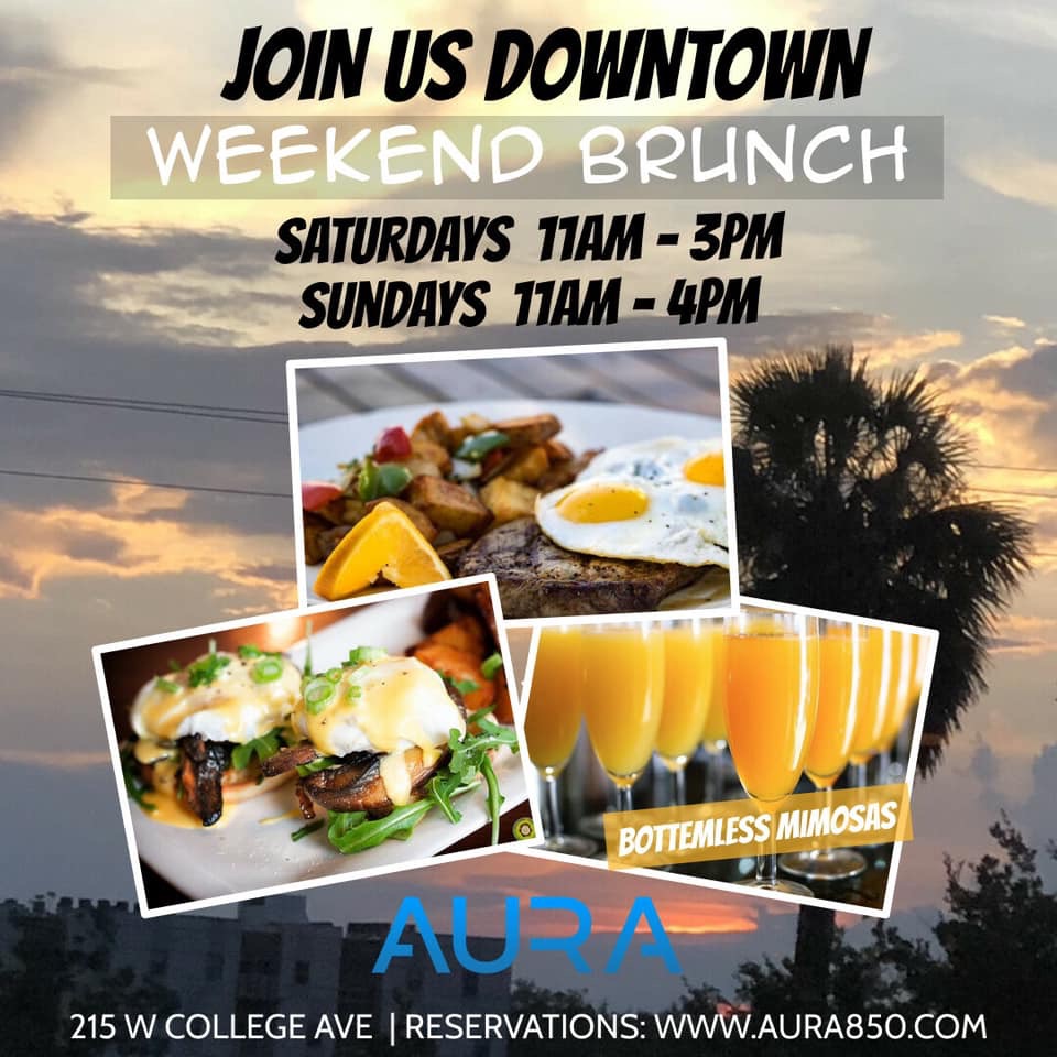 Aura Restaurant | restaurant | 215 W College Ave, Tallahassee, FL 32301, USA | 8502125529 OR +1 850-212-5529