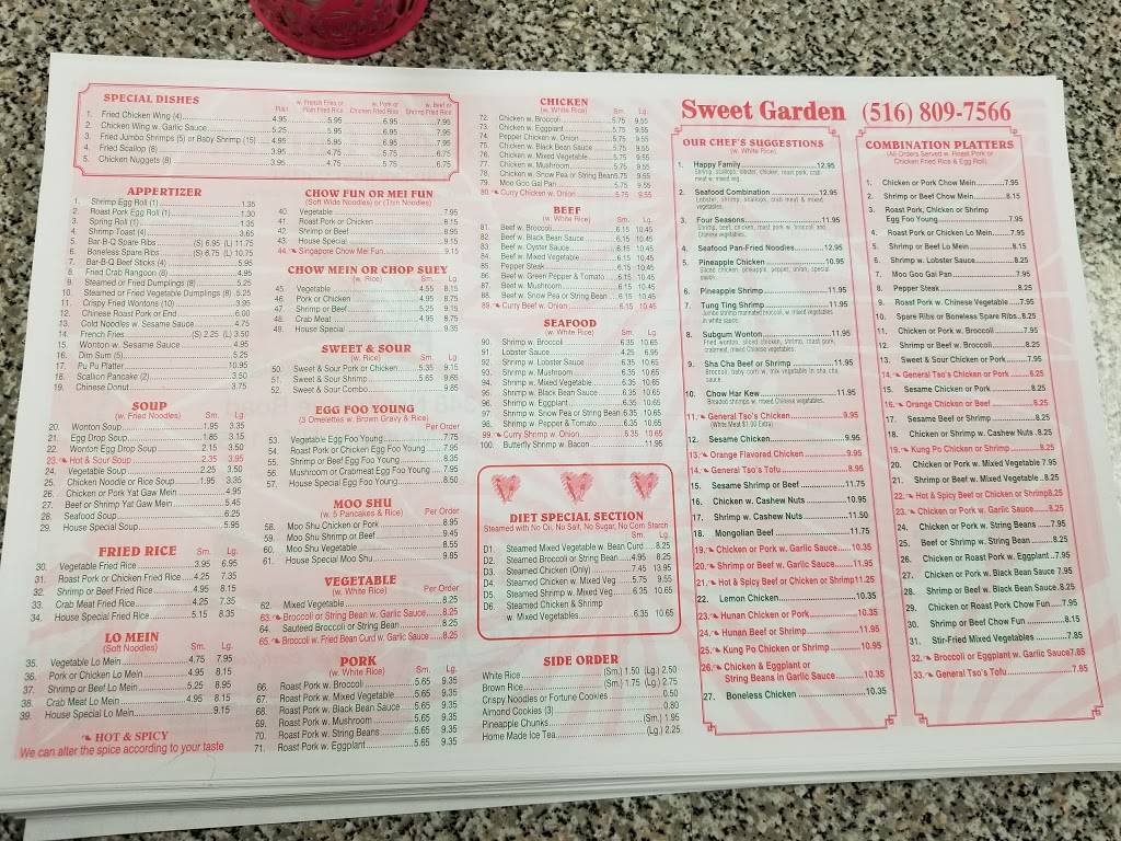 Sweet Garden | restaurant | 348 Newbridge Rd, East Meadow, NY 11554, USA | 5168097566 OR +1 516-809-7566