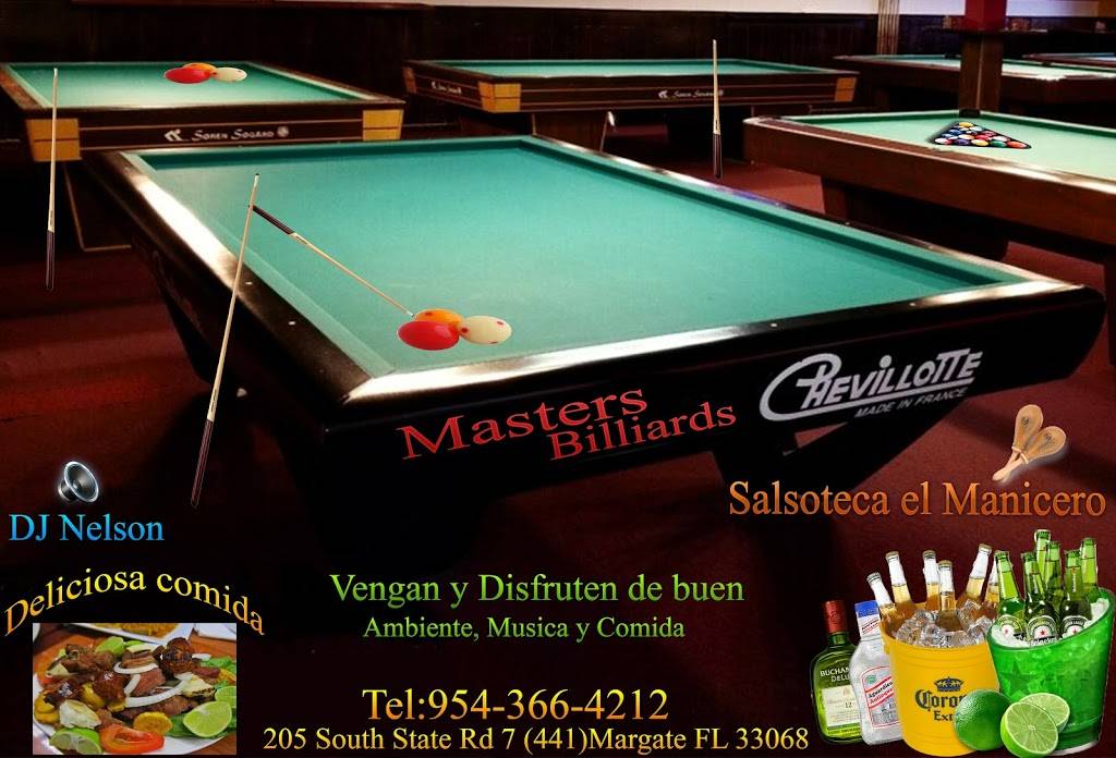 Masters Billiards | night club | 205 FL-7, Margate, FL 33068, USA | 9543664212 OR +1 954-366-4212