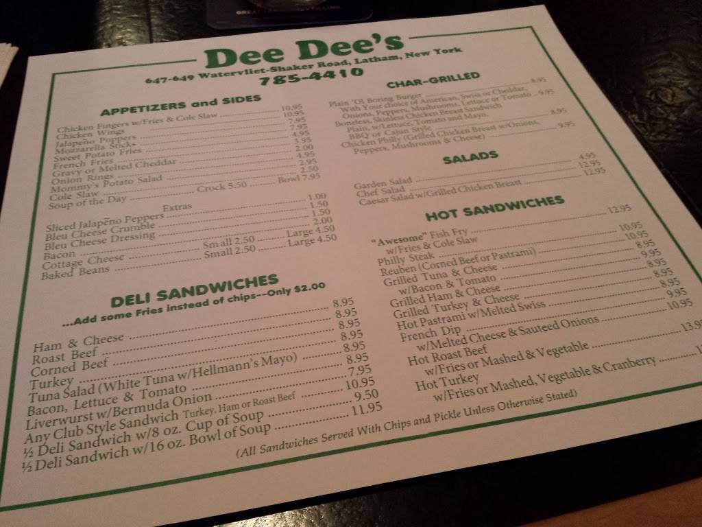 Dee Dees Tavern | restaurant | 647 Watervliet Shaker Rd, Latham, NY 12110, USA | 5187854410 OR +1 518-785-4410