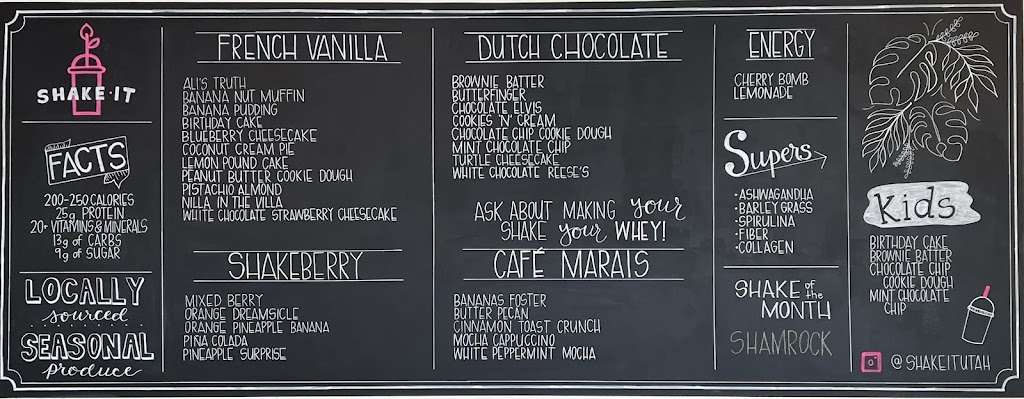Shake It | restaurant | 1825 W Traverse Pkwy UNIT E, Lehi, UT 84043, USA | 3856024811 OR +1 385-602-4811