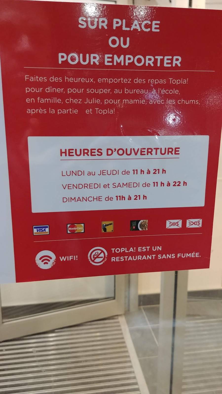 Topla! Blainville | restaurant | 1333 Boulevard Michèle-Bohec Local 101, Blainville, QC J7C 5L4, Canada | 4509700400 OR +1 450-970-0400