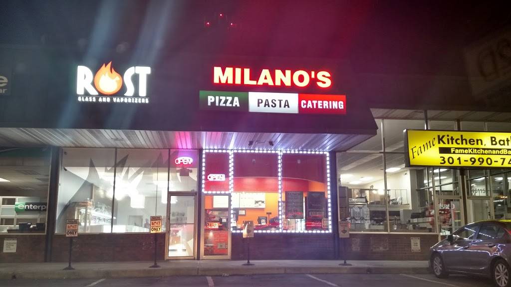 Milanos Pizza & Pasta | restaurant | 16123 Shady Grove Rd, Gaithersburg, MD 20877, USA | 3019771200 OR +1 301-977-1200