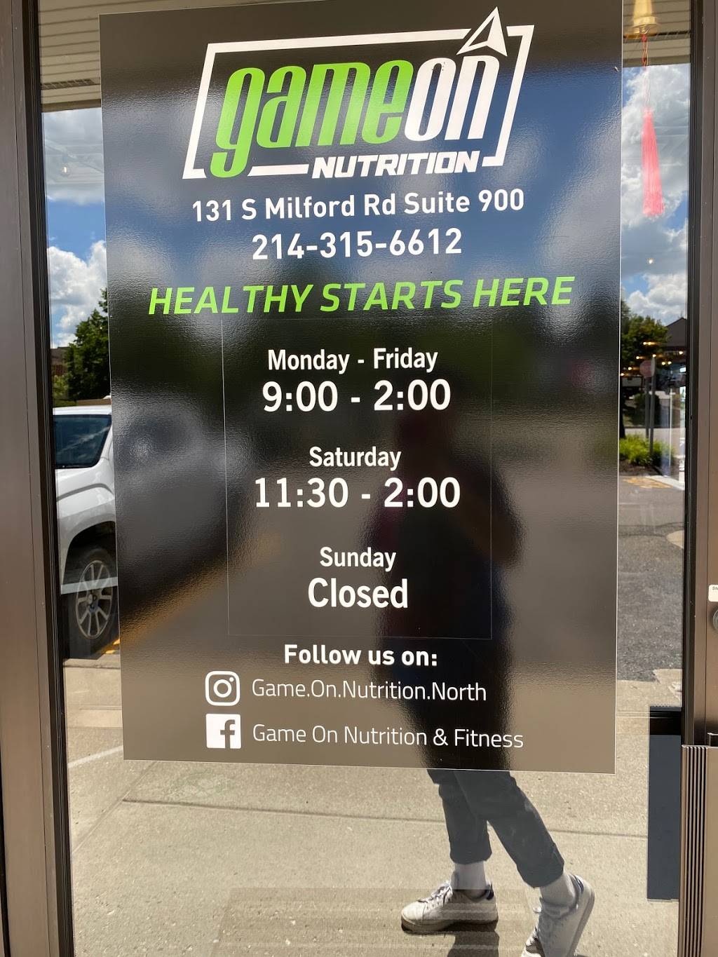 GAME ON NUTRITION & FITNESS | restaurant | 131 S Milford Rd SUITE 900, Milford, MI 48381, USA | 2143156612 OR +1 214-315-6612