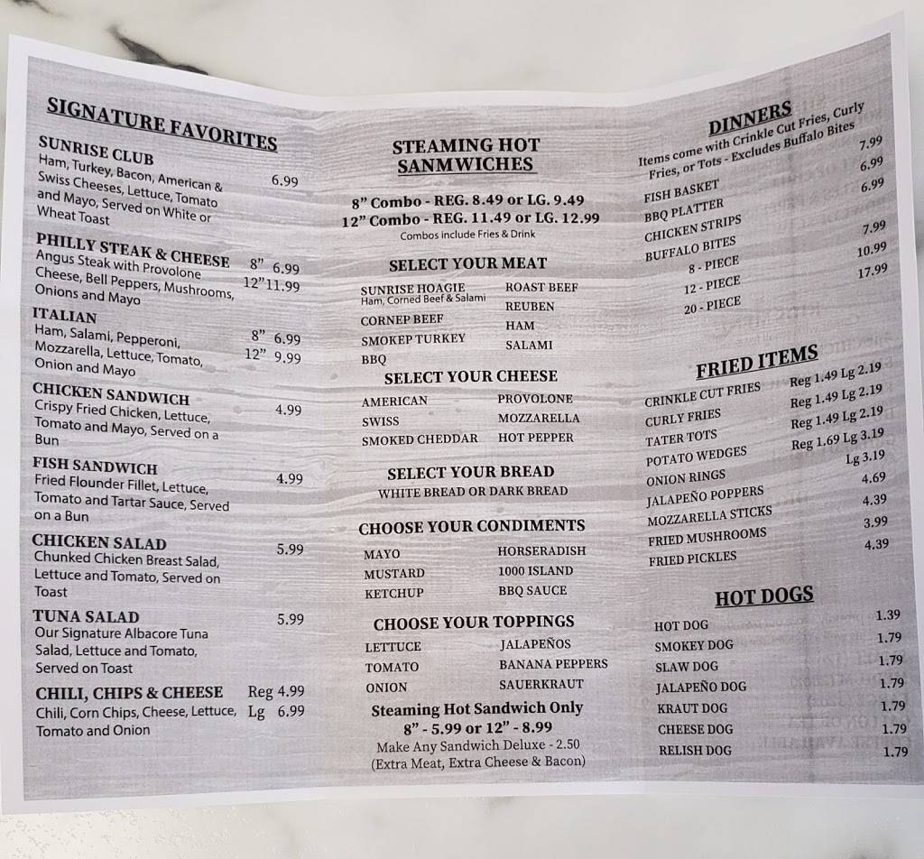 Sunrise Deli | restaurant | 7120 Maynardville Pike, Halls Crossroads, TN 37918, USA | 8653773891 OR +1 865-377-3891