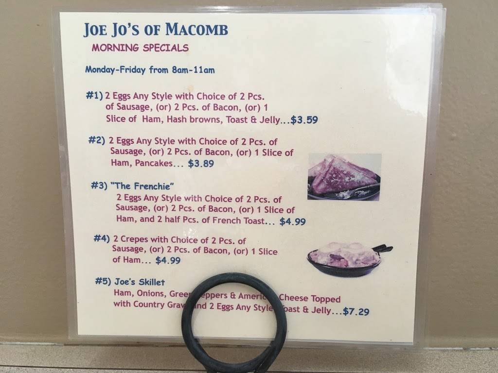 Joe Jos | restaurant | 16611 21 Mile Rd, Macomb, MI 48044, USA | 5864162801 OR +1 586-416-2801