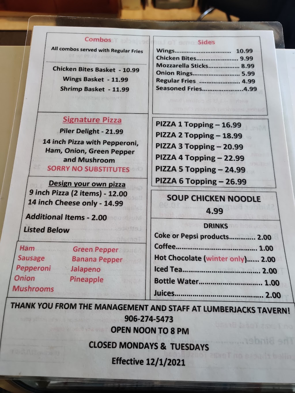 Lumberjack Tavern | restaurant | 28981 M-28, Eckerman, MI 49728, USA | 9062745473 OR +1 906-274-5473