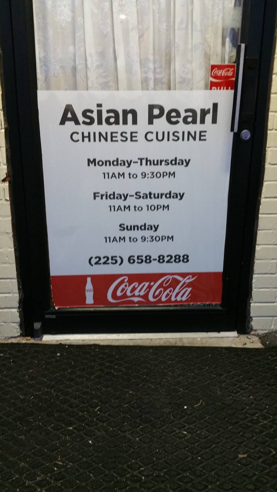 Asian Pearl Chinese Restaurant | restaurant | 4641 Main St, Zachary, LA 70791, USA | 2256588288 OR +1 225-658-8288