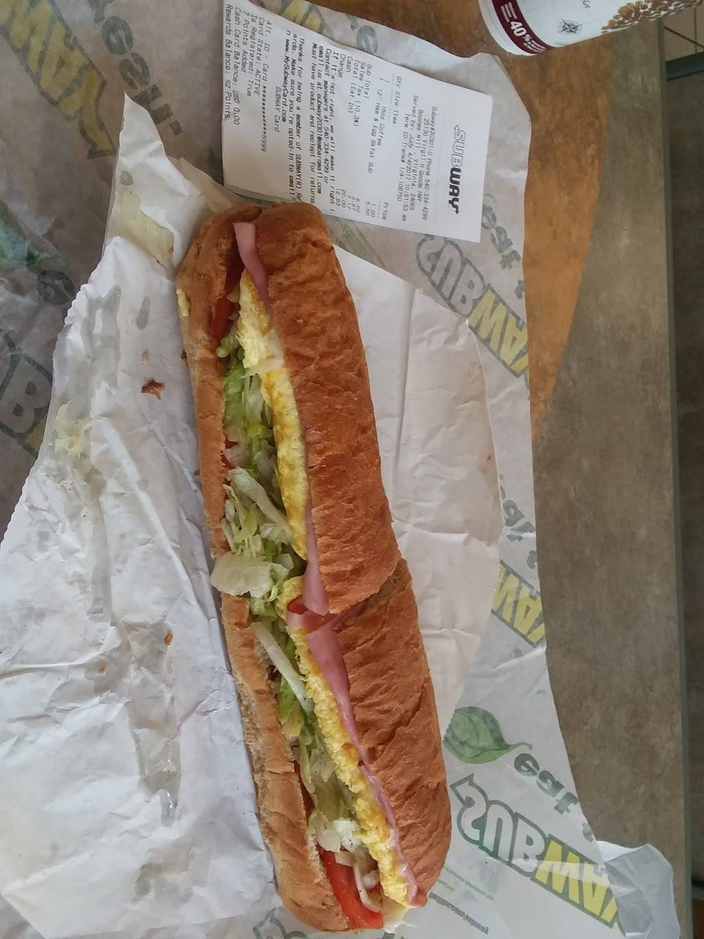 Subway | restaurant | 25130 Virgil H Goode Hwy, Boones Mill, VA 24065, USA | 5403344299 OR +1 540-334-4299