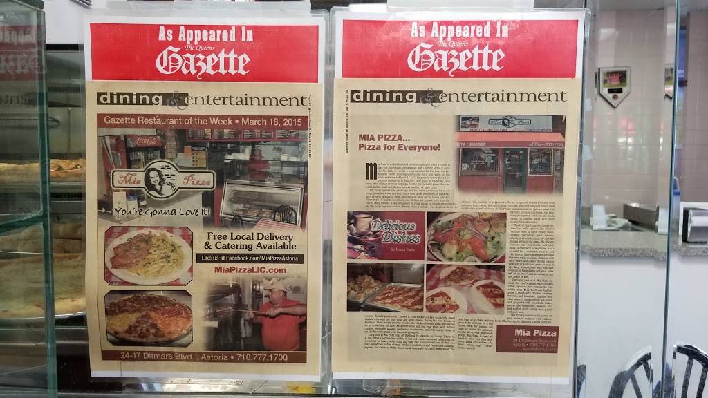 Mia Pizza | meal delivery | 24-17 Ditmars Blvd, Astoria, NY 11105, USA | 7187771700 OR +1 718-777-1700