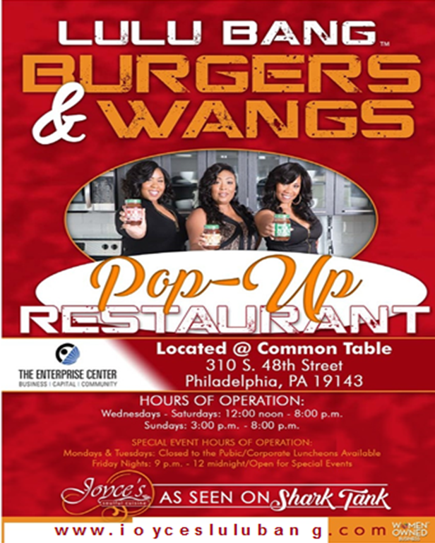 Joyces Lulu Bang Burgers & Wangs | restaurant | 310 S 48th St, Philadelphia, PA 19143, USA | 2674174008 OR +1 267-417-4008