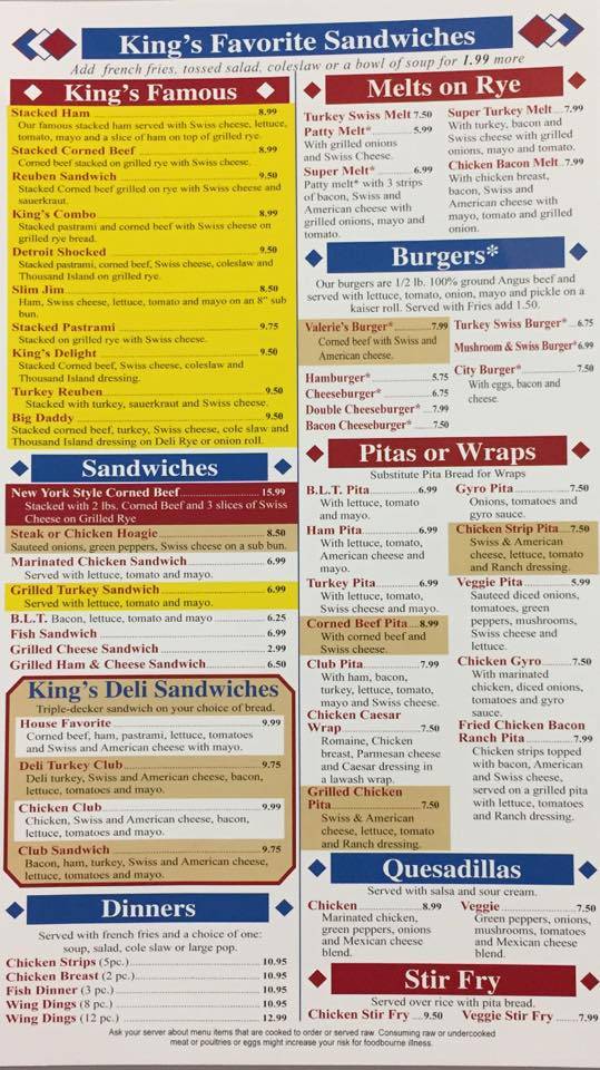 Kings Deli | restaurant | 21515 Gratiot Ave, Eastpointe, MI 48021, USA | 5867732500 OR +1 586-773-2500