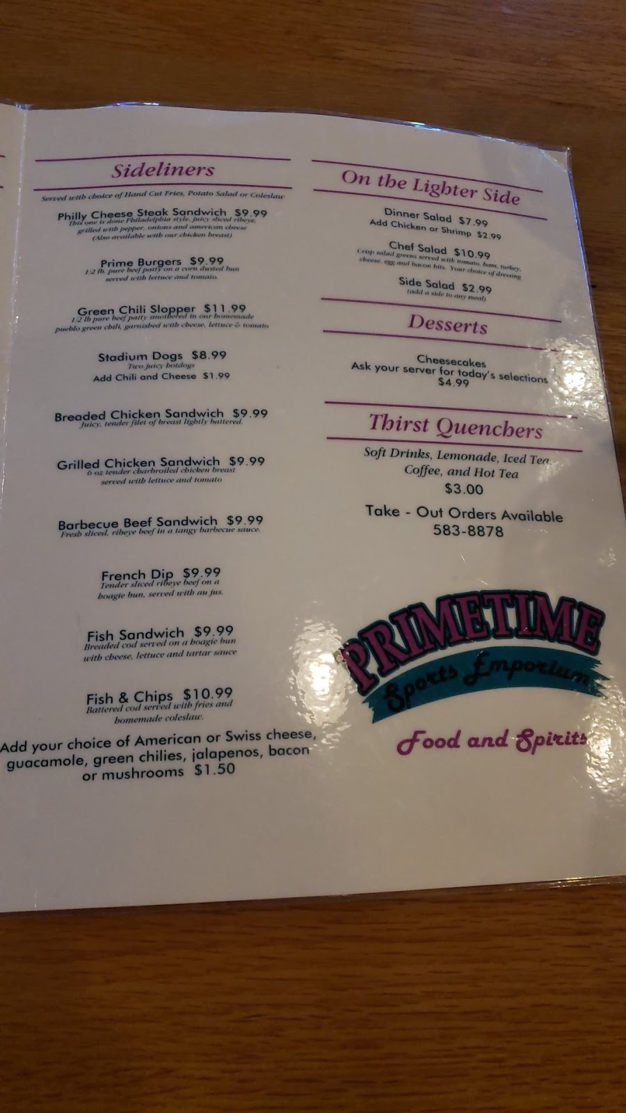 Primetime Sports Emporium | restaurant | 118 W 7th St, Pueblo, CO 81003, USA | 7195838878 OR +1 719-583-8878