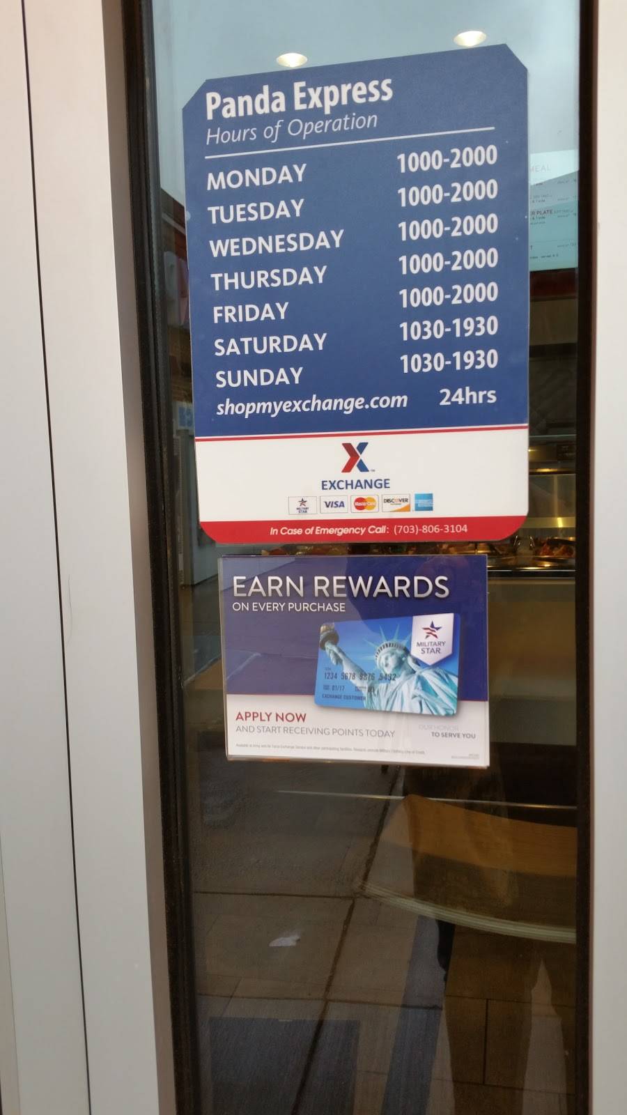 Panda Express | restaurant | Bldg 441, Pershing Dr, Fort Myer, VA 22211, USA | 5713122712 OR +1 571-312-2712