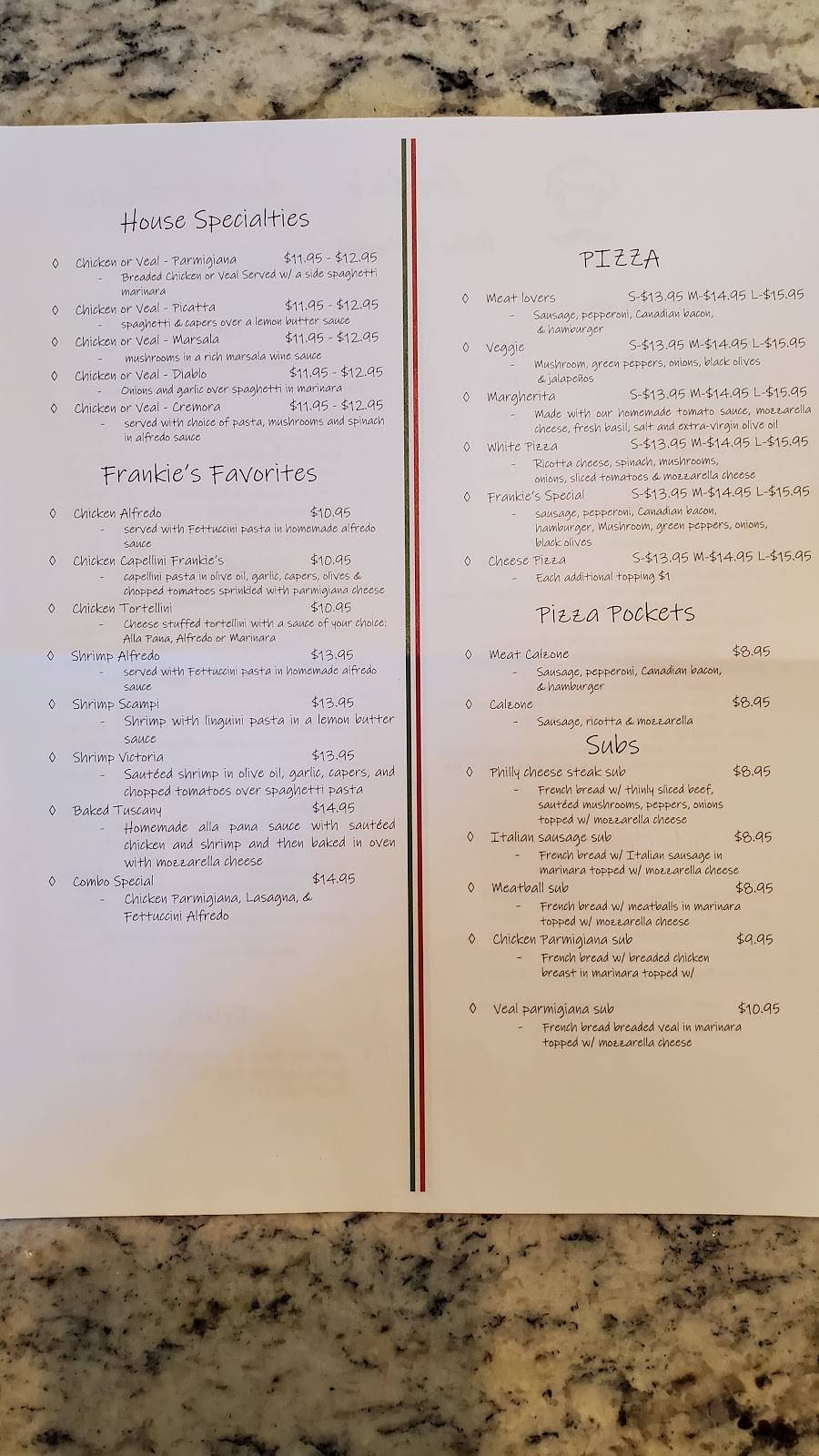 Frankies Italian Restaurant | restaurant | 2724 W Britton Rd, Oklahoma City, OK 73120, USA | 4058496565 OR +1 405-849-6565