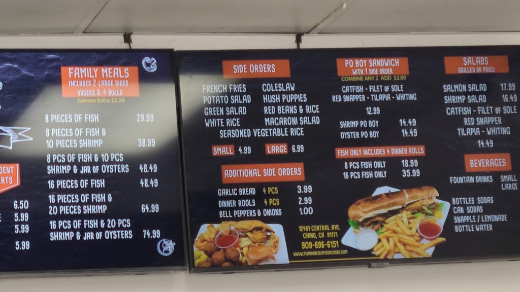 Fishbone Seafood Chino | restaurant | 12461 Central Ave, Chino, CA 91710, USA | 9096966151 OR +1 909-696-6151