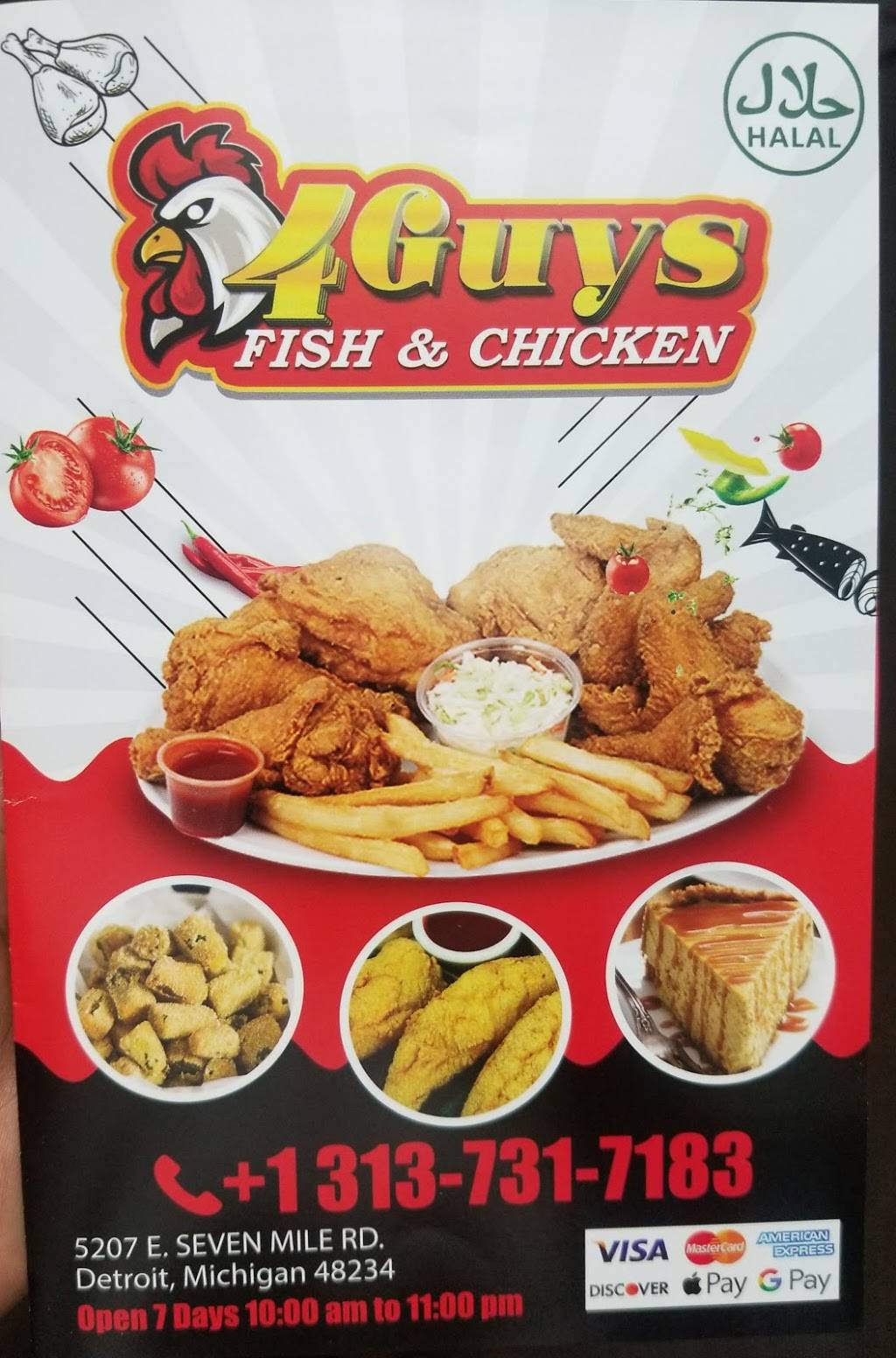 4 Guys Fish & Chicken | restaurant | 5207 Seven Mile E, Detroit, MI 48234, USA | 3137317183 OR +1 313-731-7183